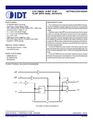 IDT74ALVCH162820 Datasheet PDF Integrated Device Technology
