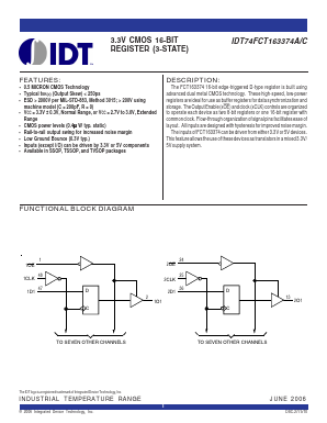IDT74FCT163374CPV Datasheet PDF Integrated Device Technology