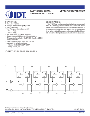 IDT74FCT573ATPG Datasheet PDF Integrated Device Technology