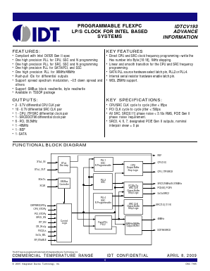 IDTCV193CPVG8 Datasheet PDF Integrated Device Technology