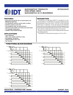 IDTQS33X257 Datasheet PDF Integrated Device Technology