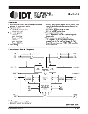 IDT70V07S Datasheet PDF Integrated Device Technology
