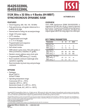IS45S32200L-6BLA1 Datasheet PDF Integrated Device Technology