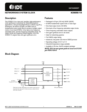 650R-14T Datasheet PDF Integrated Device Technology