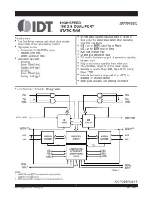 IDT7016L20J Datasheet PDF Integrated Device Technology