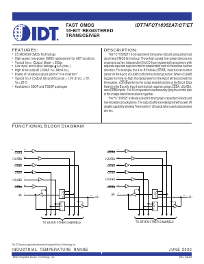 IDT74FCT16952ATPV Datasheet PDF Integrated Device Technology