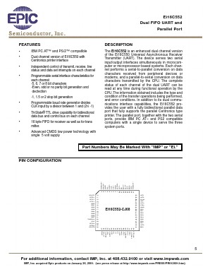 16C552 Datasheet PDF IMP, Inc