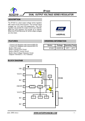 IP1523 Datasheet PDF Interpion semiconductor