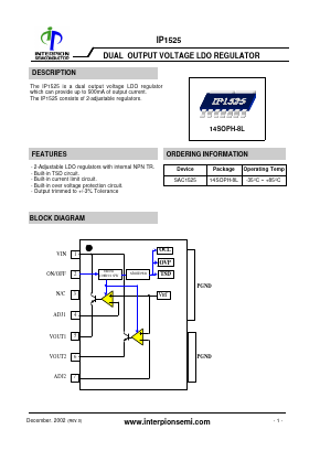 IP1525 Datasheet PDF Interpion semiconductor