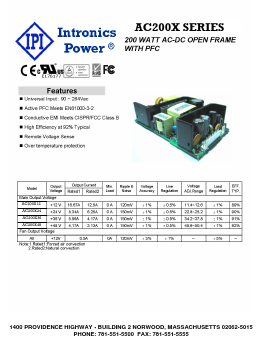 AC200X36 Datasheet PDF Intronics Power, Inc.