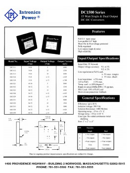 DC1511 Datasheet PDF Intronics Power, Inc.