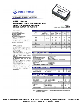 B205 Datasheet PDF Intronics Power, Inc.
