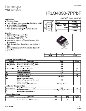 IRLS4030-7PPBF Datasheet PDF International Rectifier