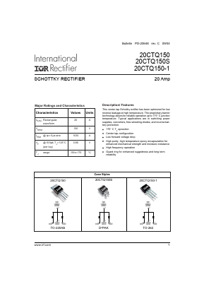 20CTQ150-1 Datasheet PDF International Rectifier