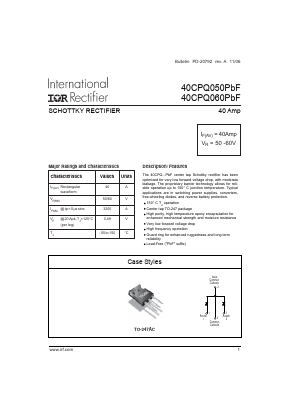 40CPQ050PBF Datasheet PDF International Rectifier