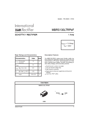 MBRS130LTRPBF Datasheet PDF International Rectifier