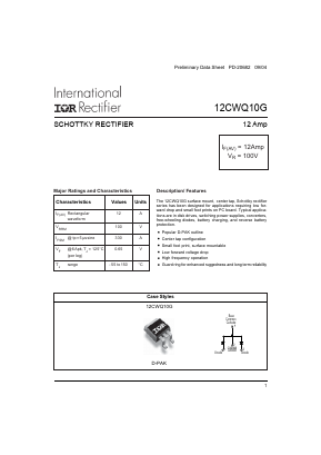 12CWQ10GTR Datasheet PDF International Rectifier