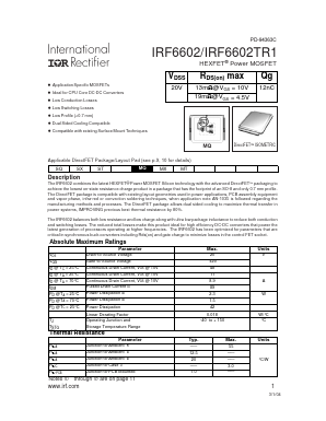 IRF6602TR1 Datasheet PDF International Rectifier