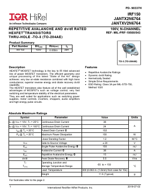 2N6764JANTXV Datasheet PDF International Rectifier