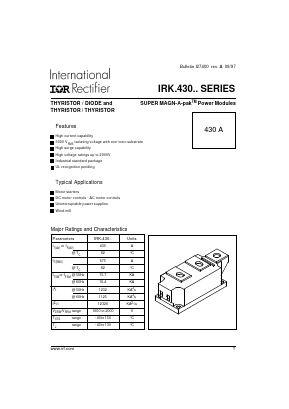 IRKH43016 Datasheet PDF International Rectifier