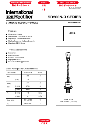 SD200R Datasheet PDF International Rectifier
