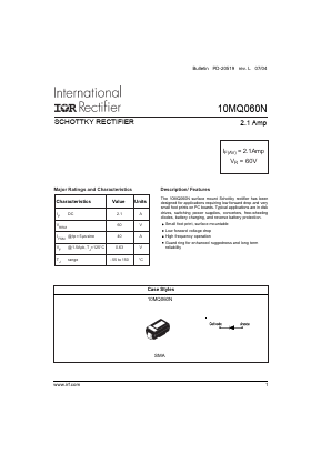 10MQ060N Datasheet PDF International Rectifier