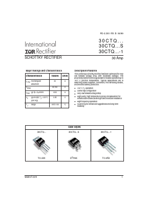 30CTQ050 Datasheet PDF International Rectifier