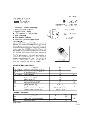 IRF520V Datasheet PDF International Rectifier