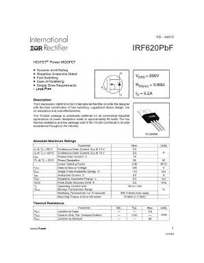 IRF620PBF Datasheet PDF International Rectifier
