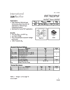IRF7823PBF Datasheet PDF International Rectifier