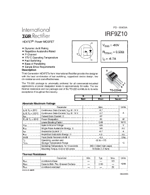 IRF9Z10 Datasheet PDF International Rectifier