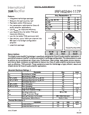 IRFI4024H-117P Datasheet PDF International Rectifier