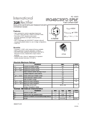 IRG4BC30FD-SPBF Datasheet PDF International Rectifier