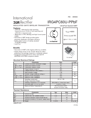 IRG4PC60U-PPBF Datasheet PDF International Rectifier