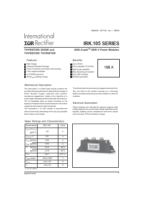 IRKT105/08AS90 Datasheet PDF International Rectifier