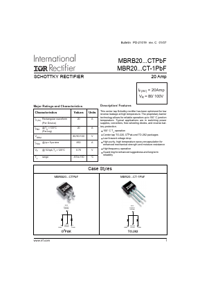 MBR2080-1TRL Datasheet PDF International Rectifier
