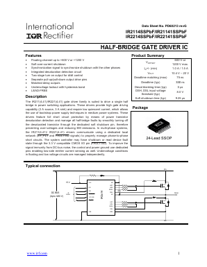 IR21141SSPBF Datasheet PDF International Rectifier