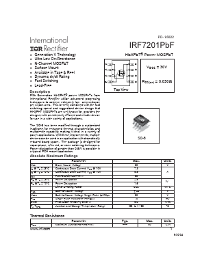 IRF7201PBF Datasheet PDF International Rectifier