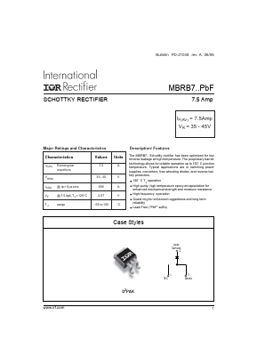 MBR745PBF Datasheet PDF International Rectifier