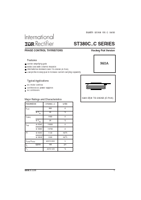 ST380C06C1L Datasheet PDF International Rectifier