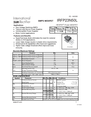 IRFP23N50L Datasheet PDF International Rectifier