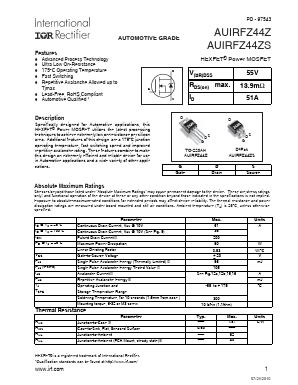 AUIRFZ44Z Datasheet PDF International Rectifier
