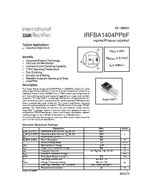 IRFBA1404PPBF Datasheet PDF International Rectifier