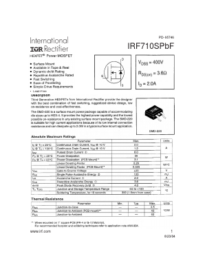 IRF710SPBF Datasheet PDF International Rectifier