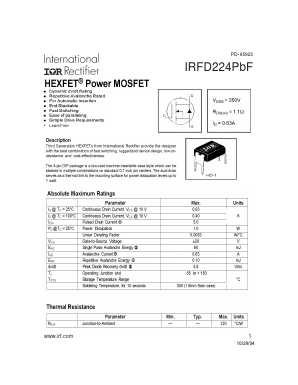 IRFD224PBF Datasheet PDF International Rectifier