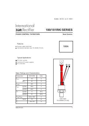 180RKI40 Datasheet PDF International Rectifier