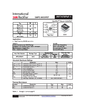 IRF7478PBF-1 Datasheet PDF International Rectifier