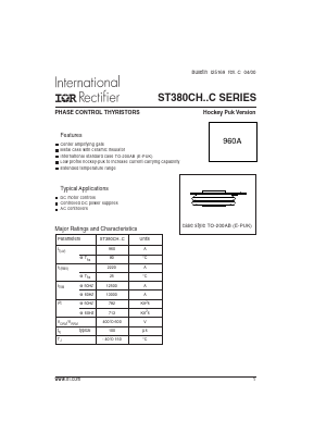 ST380CH04C1 Datasheet PDF International Rectifier