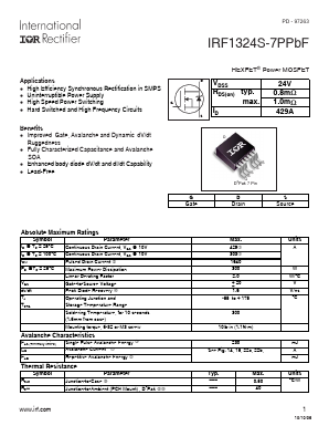IRF1324S-7PPBF Datasheet PDF International Rectifier