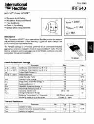 IRF640 Datasheet PDF International Rectifier